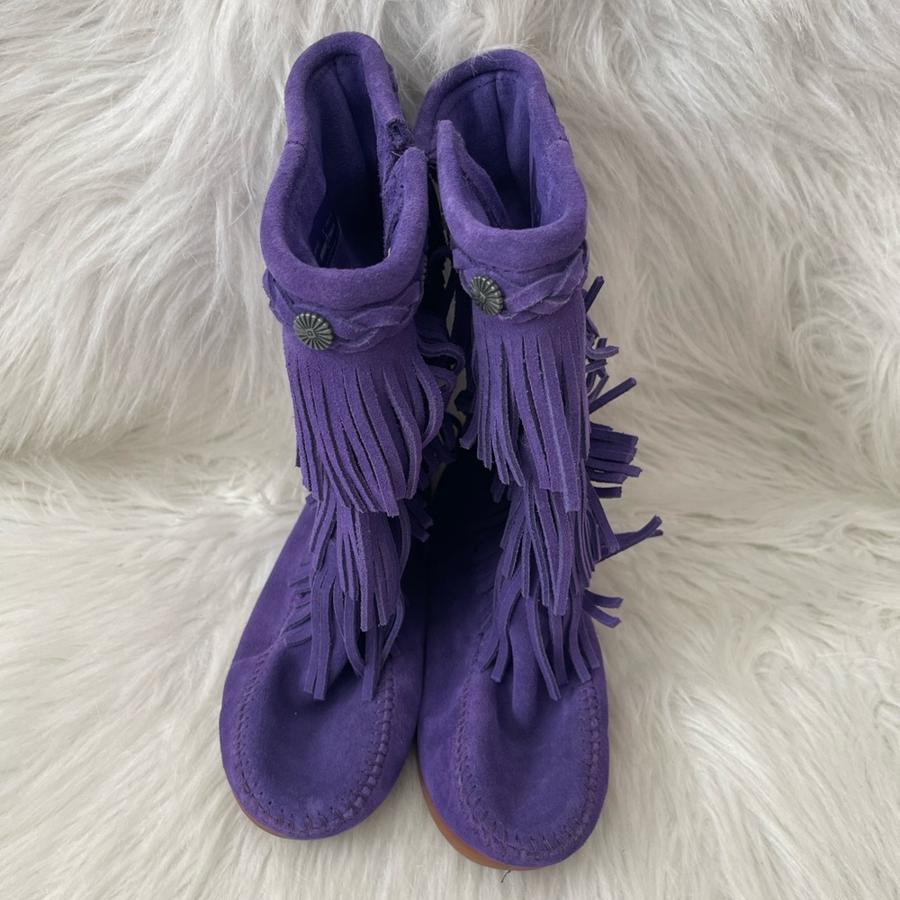 Purple Fringe Boots for Girls